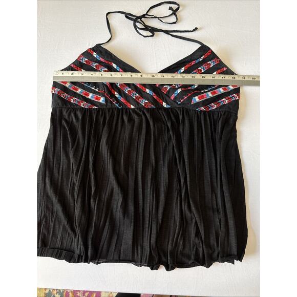 American Eagle Women's XL Y2K Babydoll Halter Embroidered Top Whimsigoth Boho - Picture 5 of 7